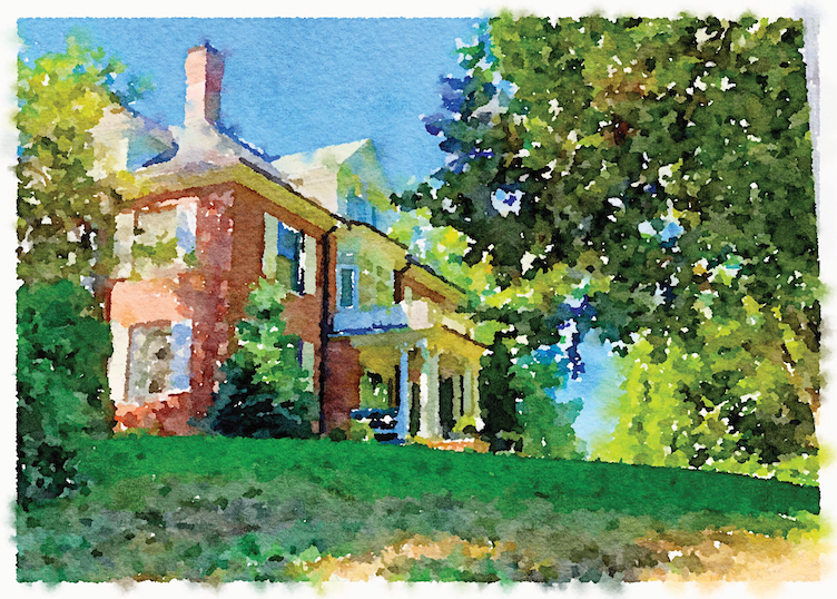 President's house in digital watercolor format